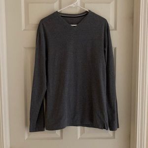 Weatherproof Original Vintage Men’s Long Sleeve V-neck T-shirt - Large - Gray